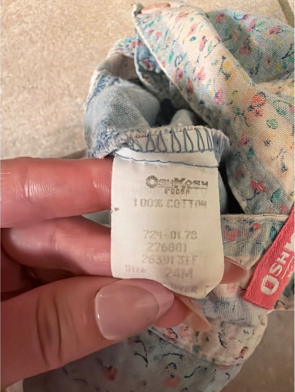 Vintage OshKosh B’Gosh Vestbak Blue Floral Bubble Romper Overall 24M
